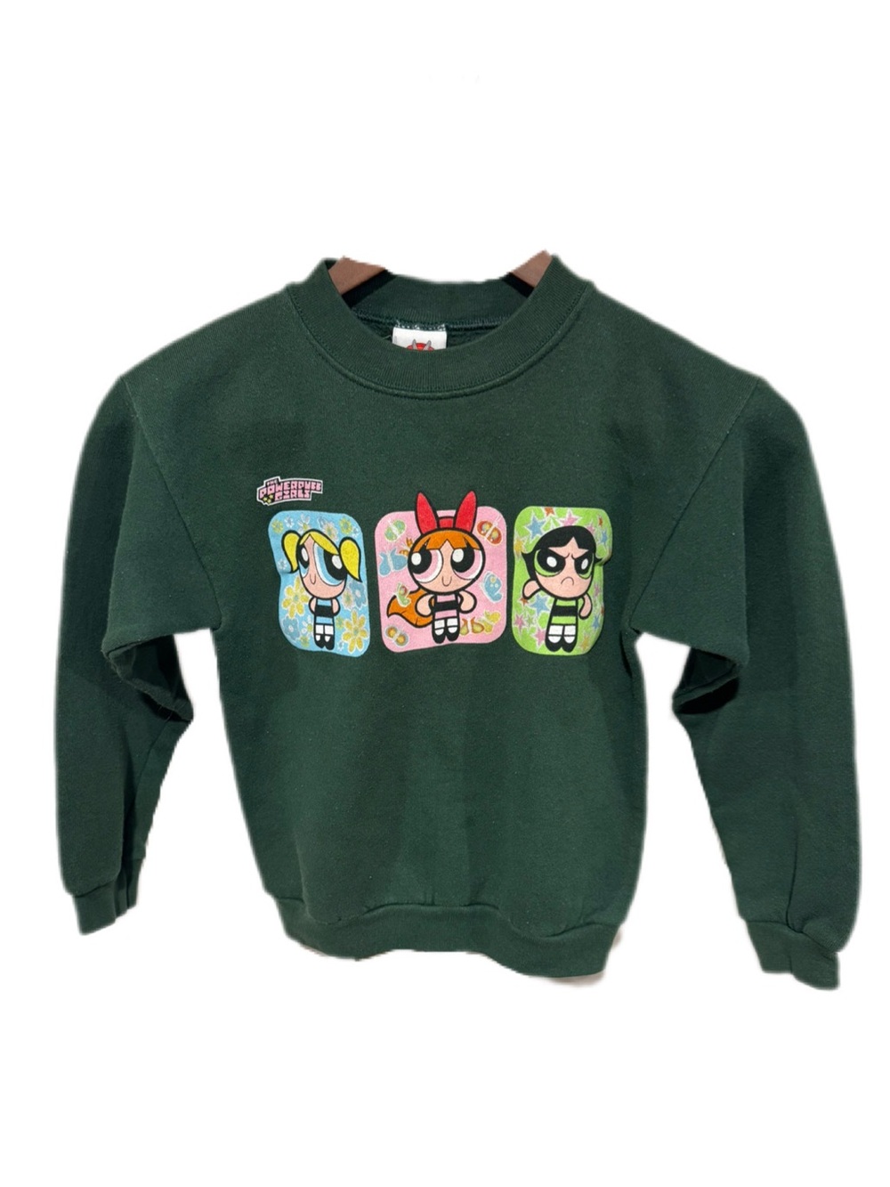 Kids Green Powerpuff Girls Sweatshirt Crewneck Youth 6X Vintage